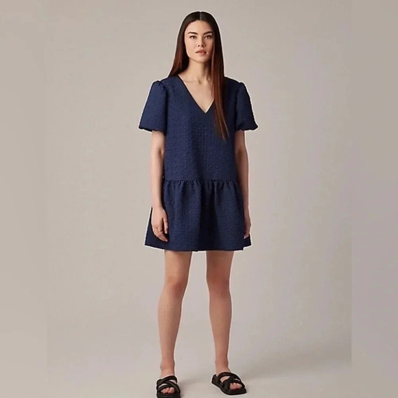 Hudson North Easy V  neck Short Sleeve Short Dress Midnight Blue - Picture 1 of 16